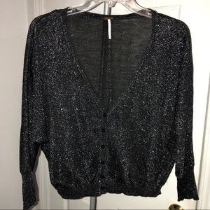 Free People Metallic lightweight cardigan
